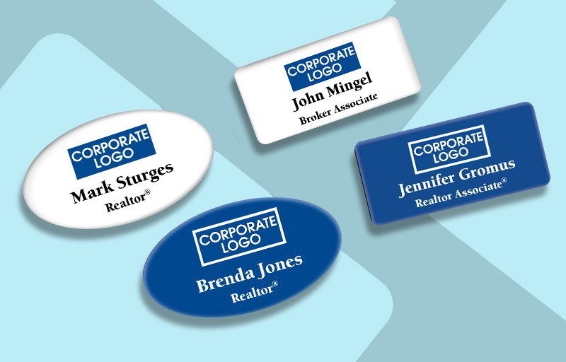 Coldwell Banker Real Estate Domed Name Badges - CB Name Tags for Realtors | Sparkprint.com