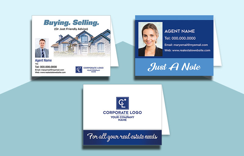 Coldwell Banker Real Estate Personalized Folded Note Cards - CB custom stationery | Sparkprint.com