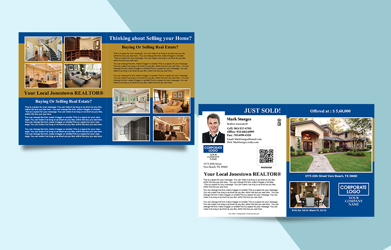 Coldwell Banker Real Estate Flyers and Brochures - Coldwell Banker four-sided flyer templates for open houses and marketing | SparkPrint.com