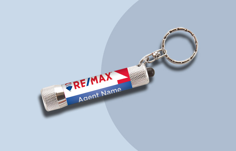 RE/MAX Real Estate Full-Color Chroma Flashlight - RE/MAX  personalized realtor flashlight key chain promotional products | Sparkprint.com