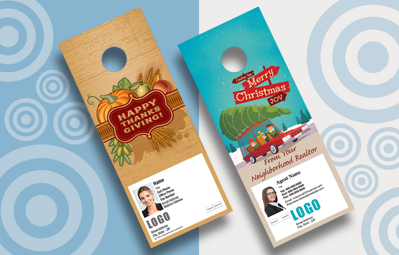 One Sided Door Hangers - Gloss Door Knockers for Realtors | Sparkprint.com