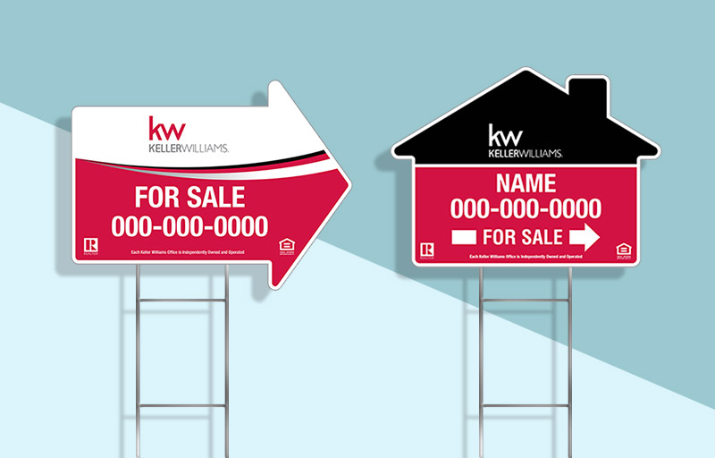 Keller Williams Real Estate Corrugated Yard Sign & Stakes - KW real estate signs | Sparkprint.com