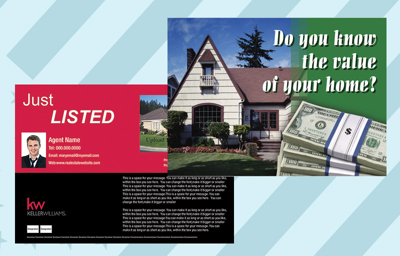Keller Williams Real Estate EDDM Postcards - KW personalized Every Door Direct Mail Postcards | Sparkprint.com