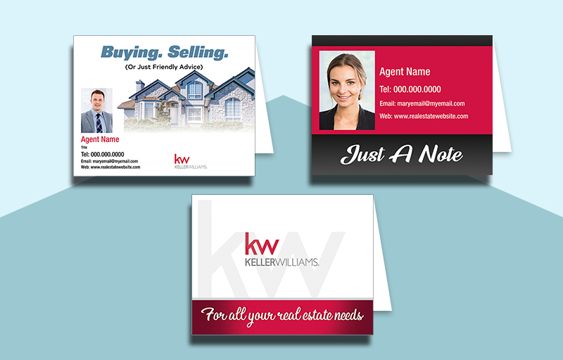 Keller Williams Real Estate Personalized Folded Note Cards - KW custom stationery | Sparkprint.com