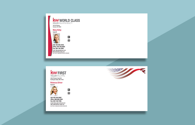 KW real estate envelopes for Keller Williams Stationary