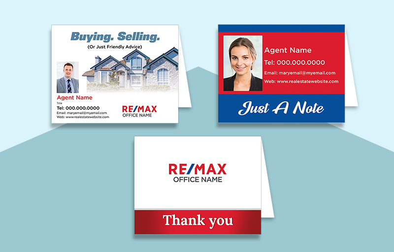 RE/MAX Real Estate Personalized Folded Note Cards - RE/MAX stationery | Sparkprint.com