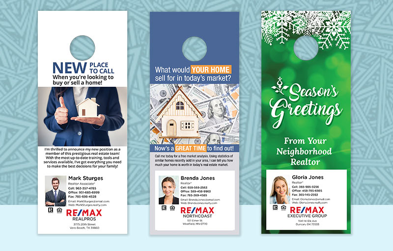 RE/MAX Real Estate One Sided Door Hangers - RE/MAX Door Knockers for Realtors | Sparkprint.com