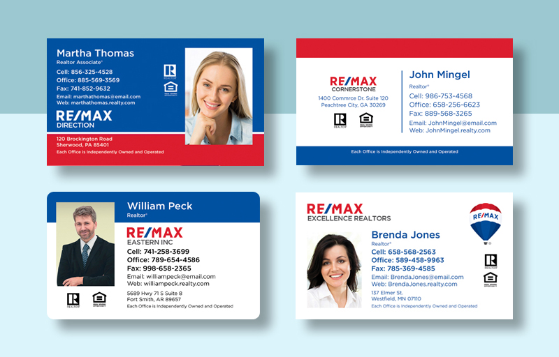 RE/MAX Real Estate Standard Business Cards - RE/MAX Standard & Rounded Corner Business Cards for Realtors | Sparkprint.com