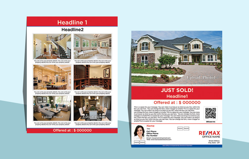 RE/MAX Real Estate Flyers and Brochures - RE/MAX two-sided flyer templates for open houses and marketing | Sparkprint.com