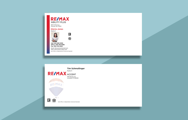 REMAX real estate envelopes for RE/MAX Stationary