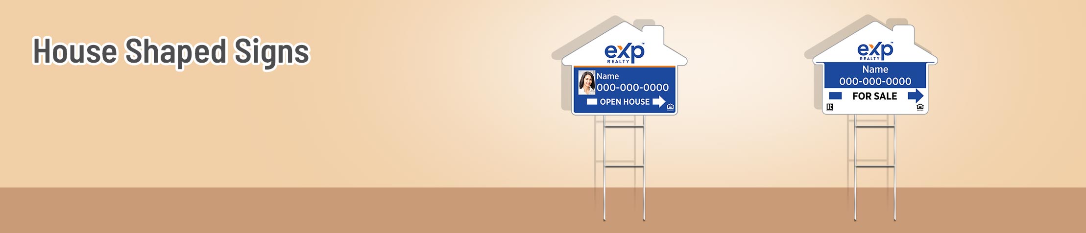 eXp Realty Real Estate House Shaped Signs -  real estate signs | Sparkprint.com