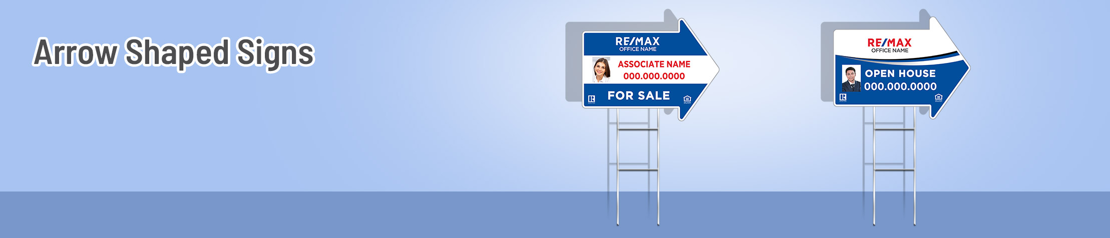REMAX Real Estate Arrow Shaped Signs - REMAX directional real estate signs | Sparkprint.com