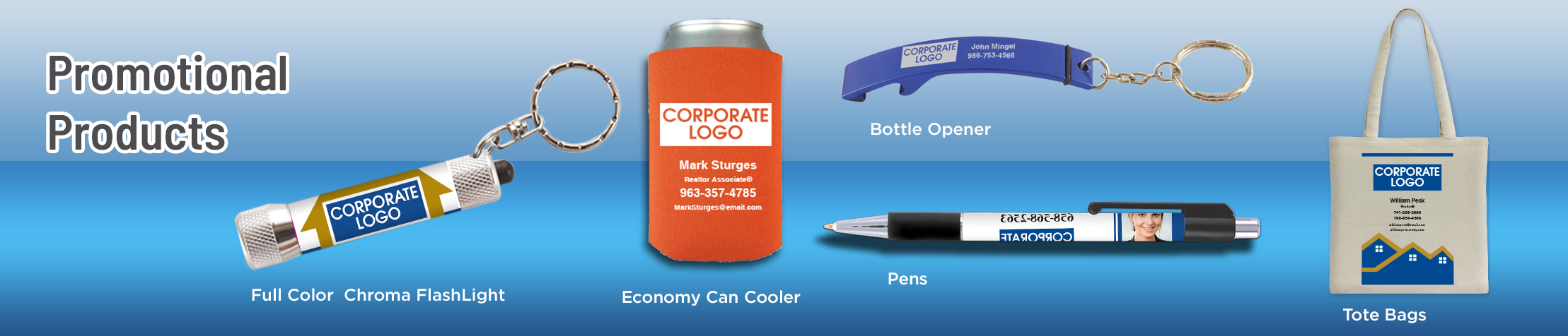 Coldwell Banker Real Estate Promotional Products - CB personalized promotional pens, key chains, tote bags, flashlights, mugs | Sparkprint.com