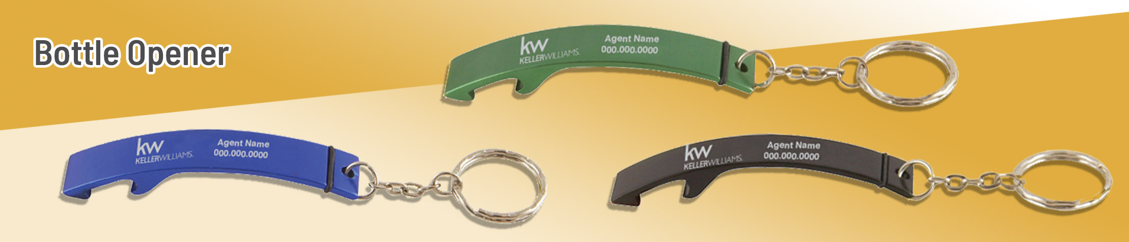 Keller Williams Real Estate Bottle Opener - KW personalized realtor promotional products | Sparkprint.com