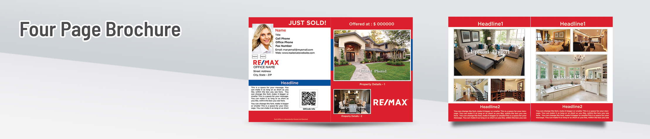 RE/MAX Real Estate Flyers and Brochures - RE/MAX four page brochure templates for open houses and marketing | Sparkprint.com