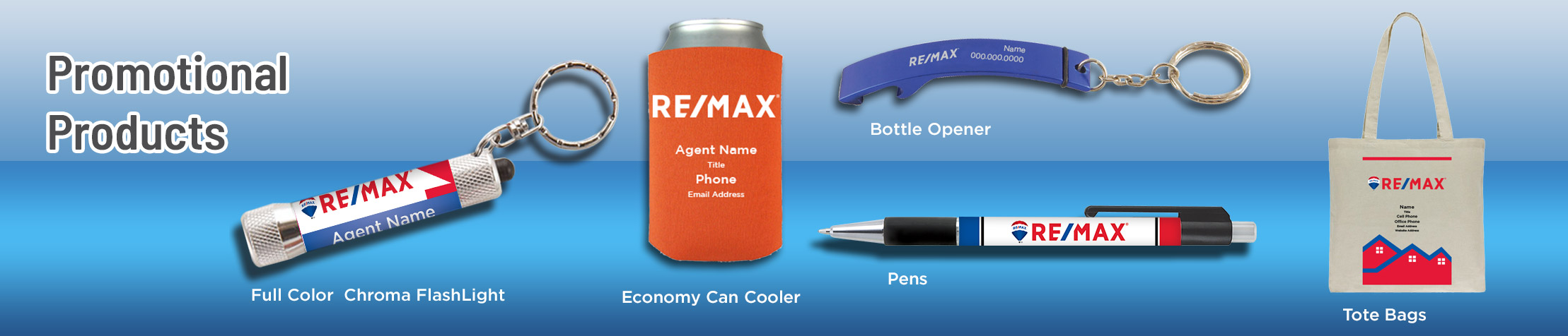 RE/MAX Real Estate Promotional Products - RE/MAX  personalized promotional pens, key chains, tote bags, flashlights, mugs | Sparkprint.com