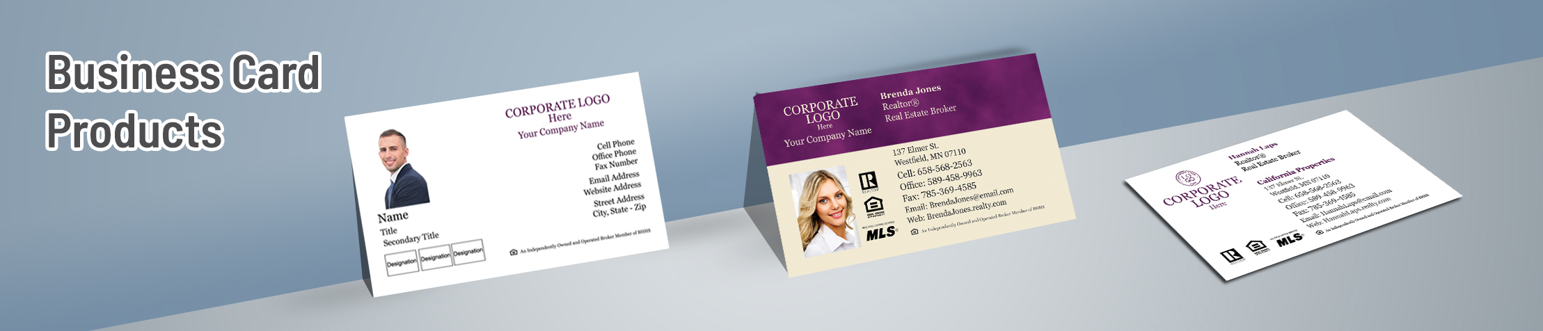 Berkshire Hathaway Real Estate Business Card Products - Unique, Custom Business Cards Printed on Quality Stock with Creative Designs for Realtors | Sparkprint.com